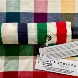 HBC Stripes + Fulton 33 inch diameter Compact Folding Umbrella WITH TAGS UNUSED
